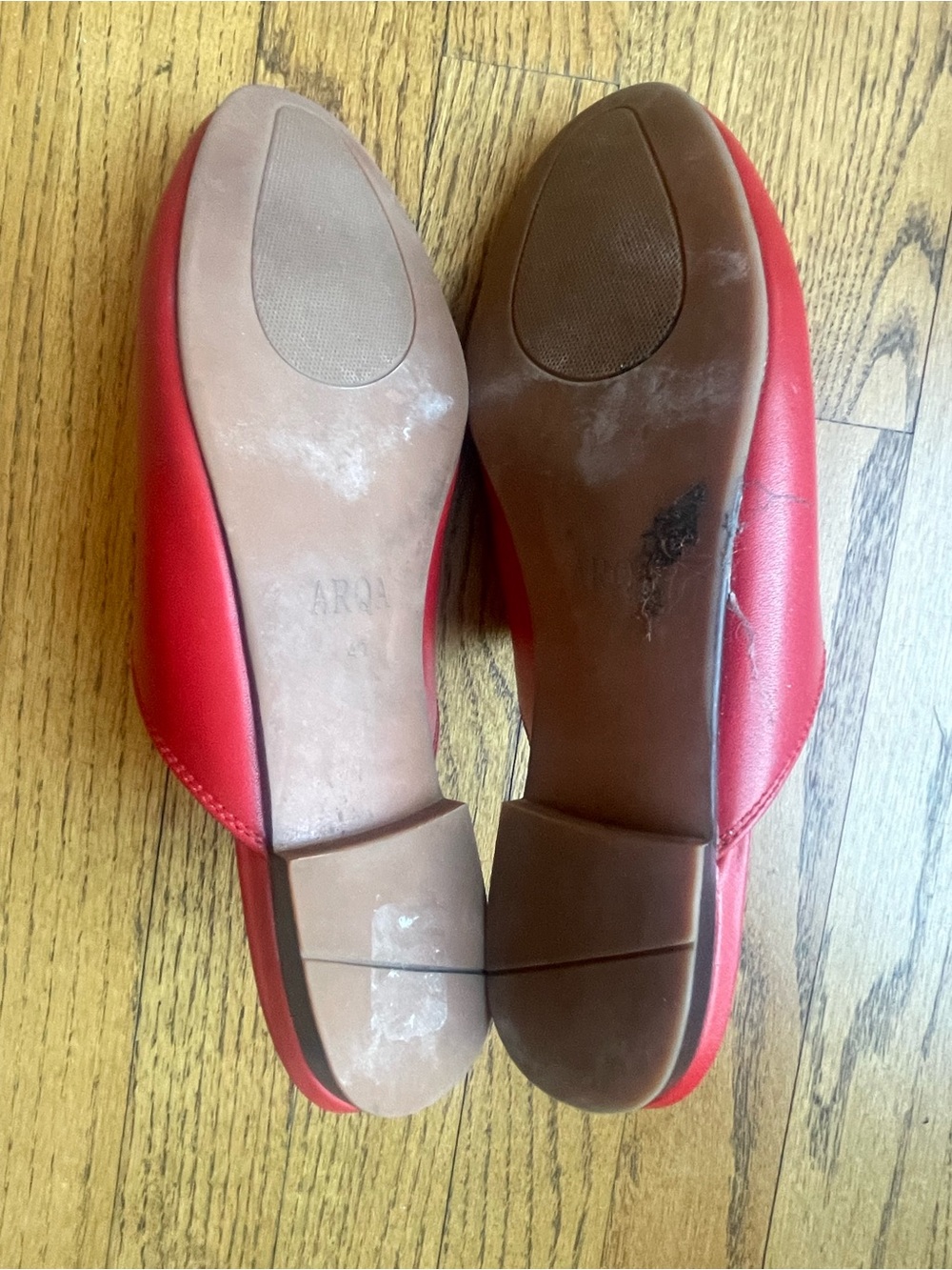 ARQA Red Leather Horsebit Loafer Mules Flats Size 9 EU 40 - Picture 10 of 12